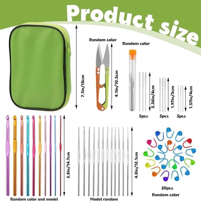 54 Piece Crochet Needle Kit With Case 1
