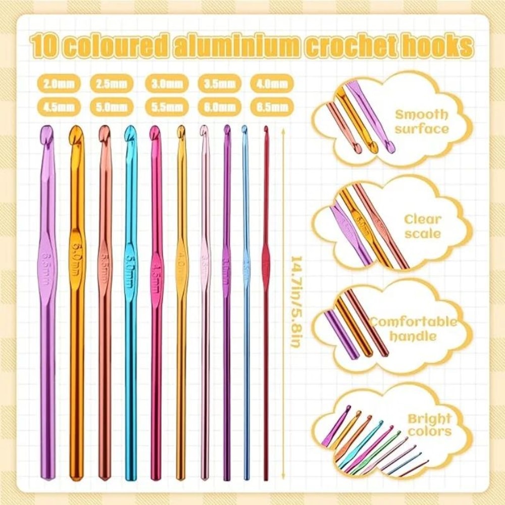 54 Piece Crochet Needle Kit With Case 6