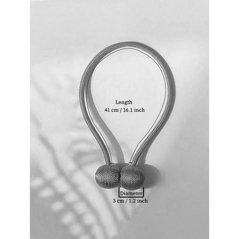 Magnetic Curtain Tieback Rope Set Gray 3