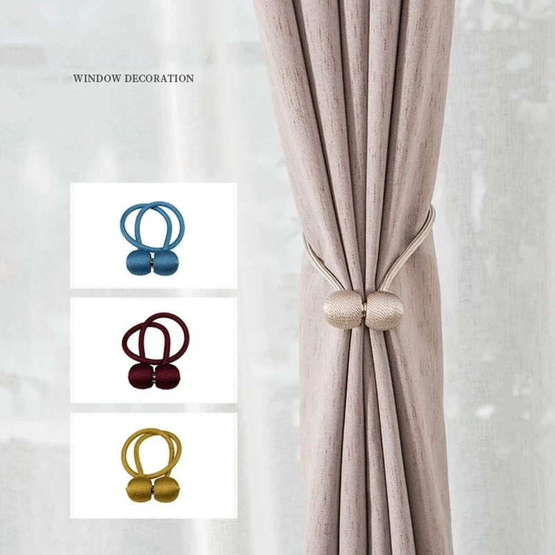Magnetic Curtain Tieback Rope Set Gray 6