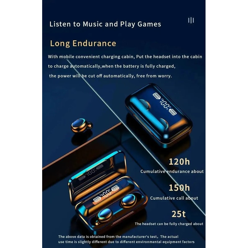 F9 Wireless Bluetooth Earbuds With Display 14