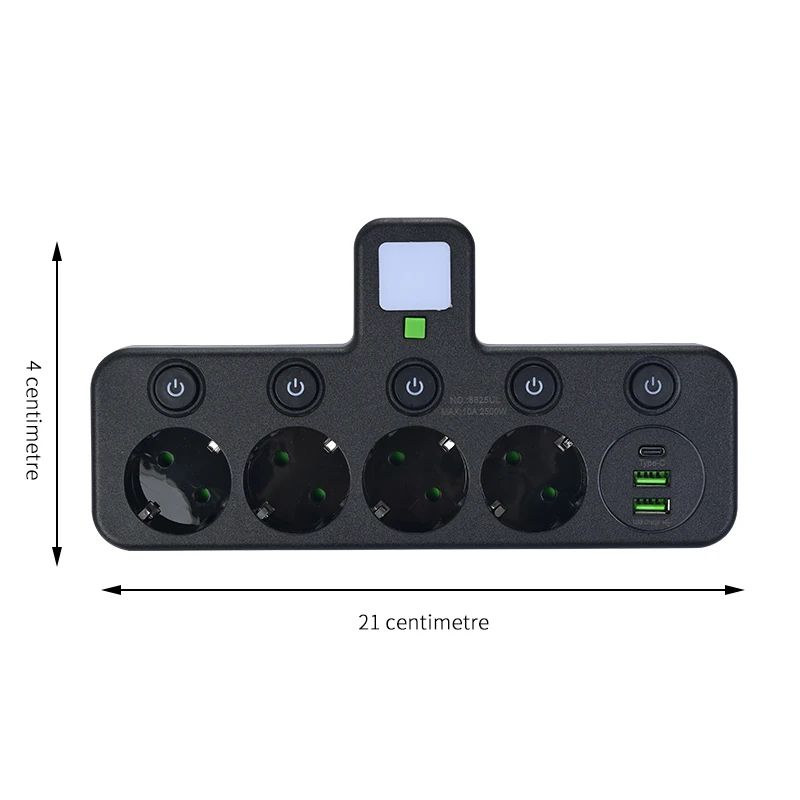 EU 4Socket Wall Power Outlet 4