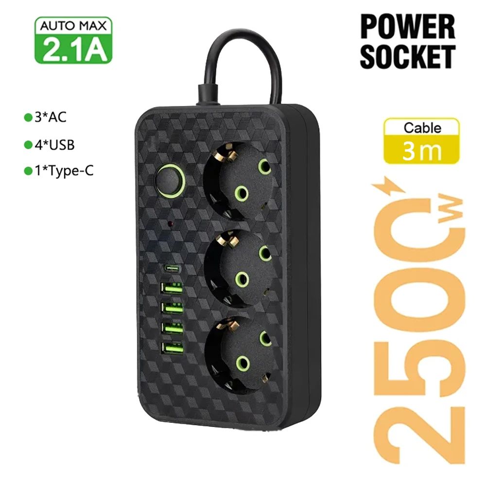 EU 4Socket Wall Power Outlet 24