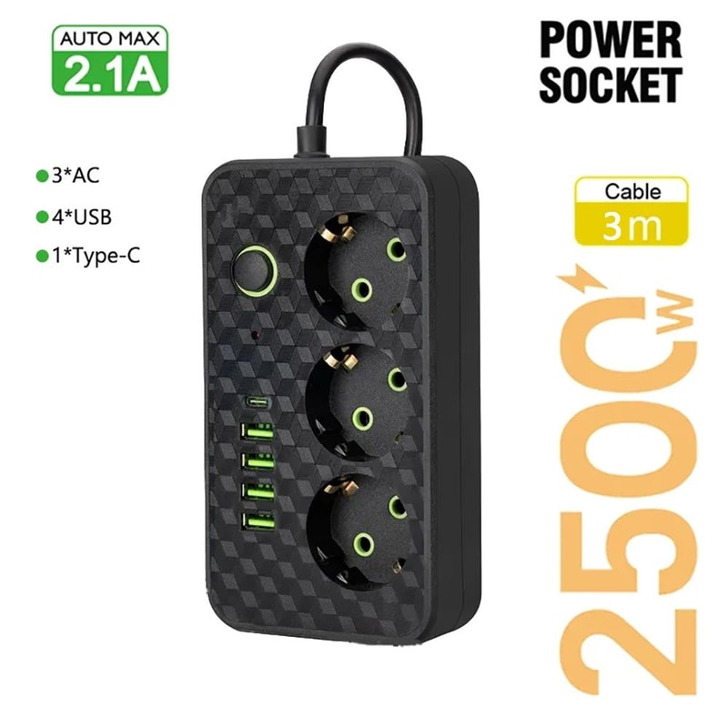 EU 4Socket Wall Power Outlet 24