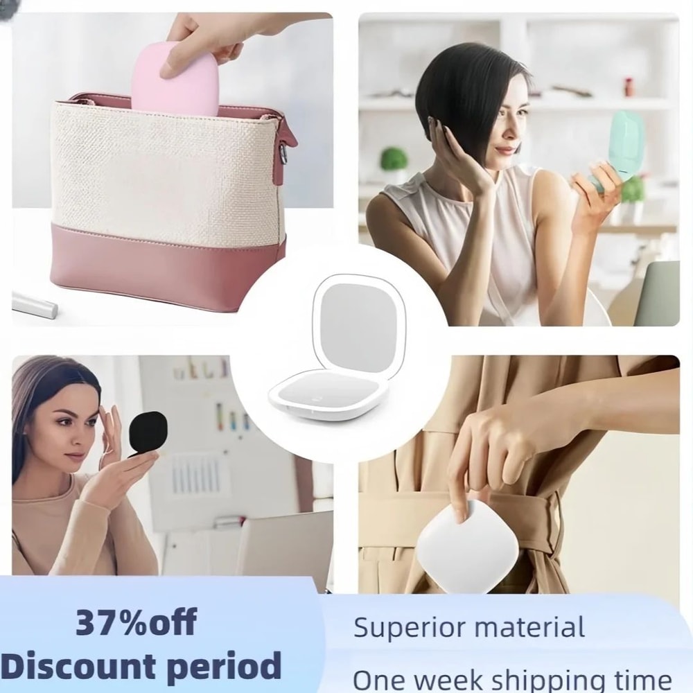 LED Double Sided Makeup Mirror With USB Charging 8