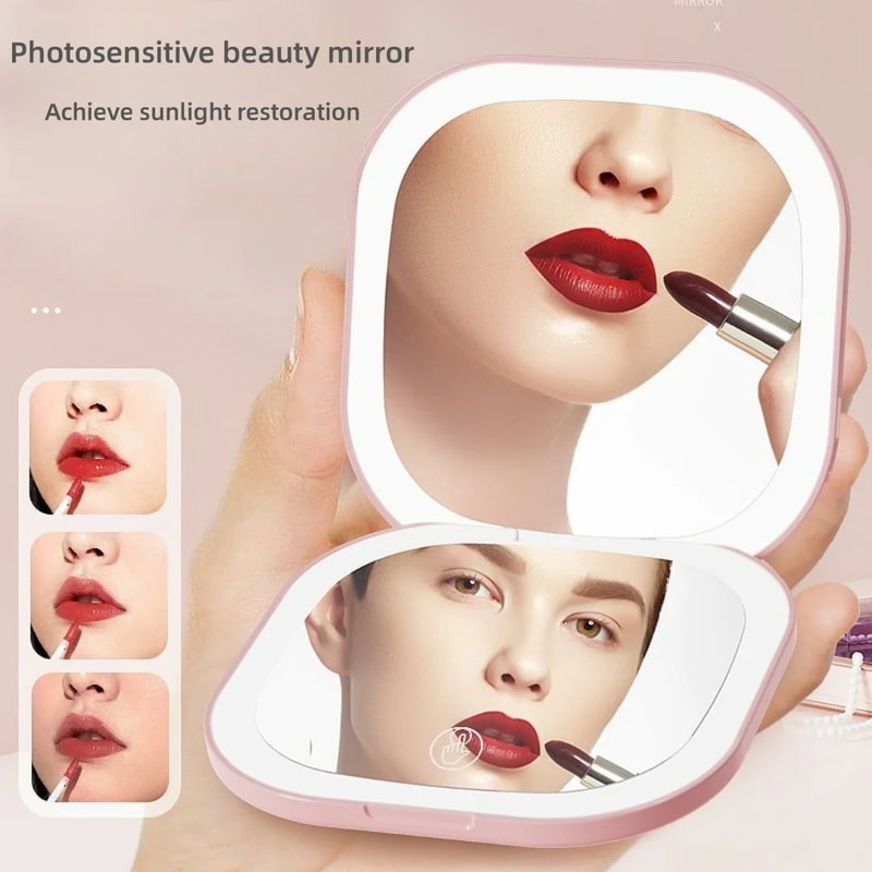 LED Double Sided Makeup Mirror With USB Charging 9