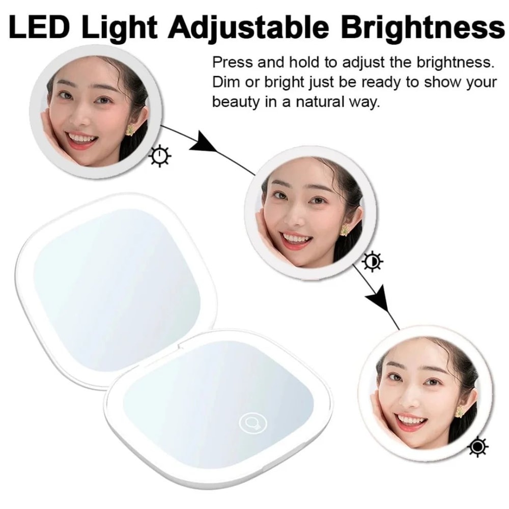 LED Double Sided Makeup Mirror With USB Charging 10