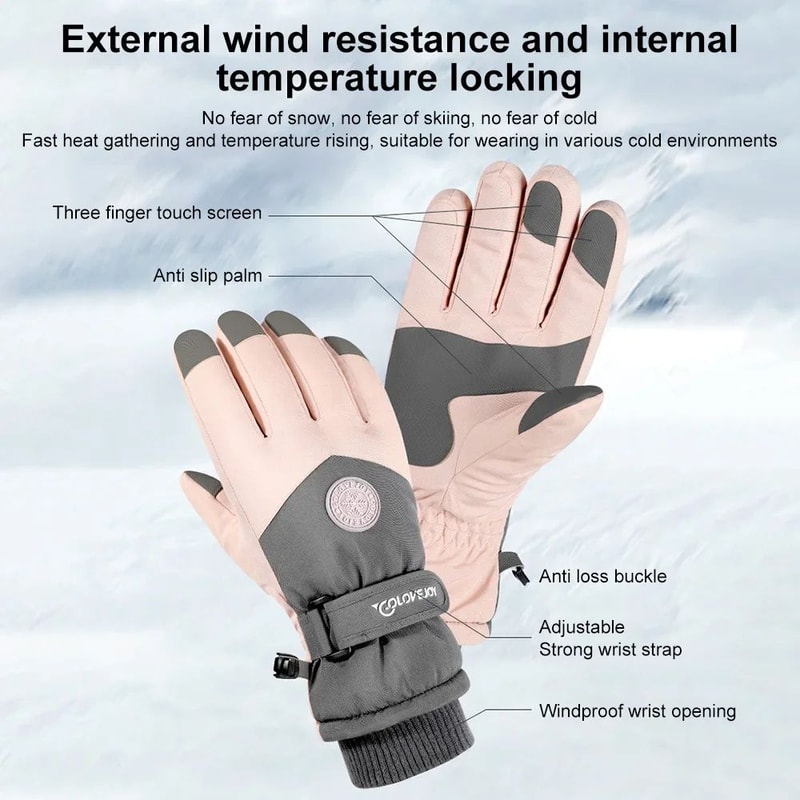 Waterproof Touchscreen Snow Ski Gloves 10