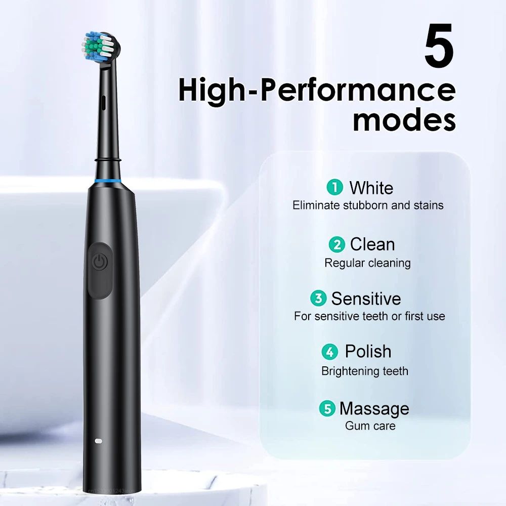 Rechargeable Electric Toothbrush With 8 Soft Brush Heads 6