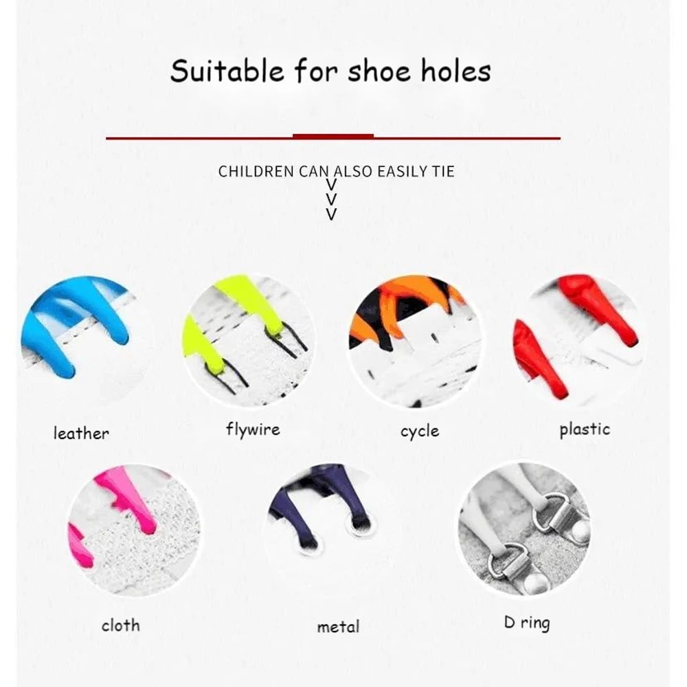 12 PCS NoTie Stretch Silicone Shoelaces 7