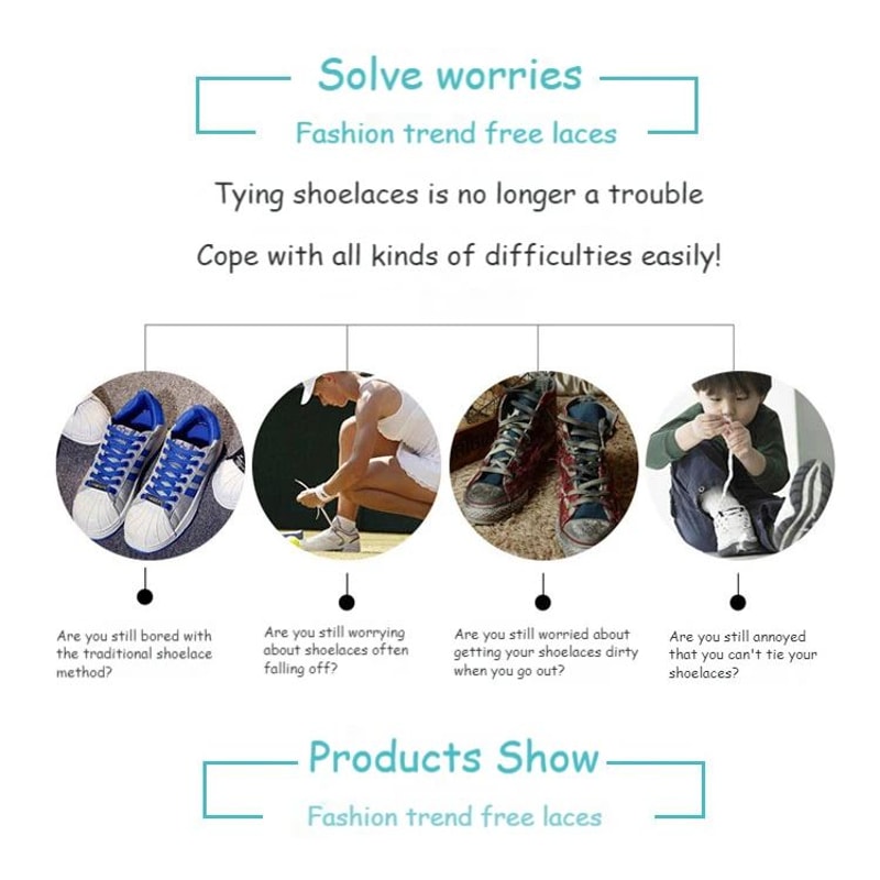 12 PCS NoTie Stretch Silicone Shoelaces 9