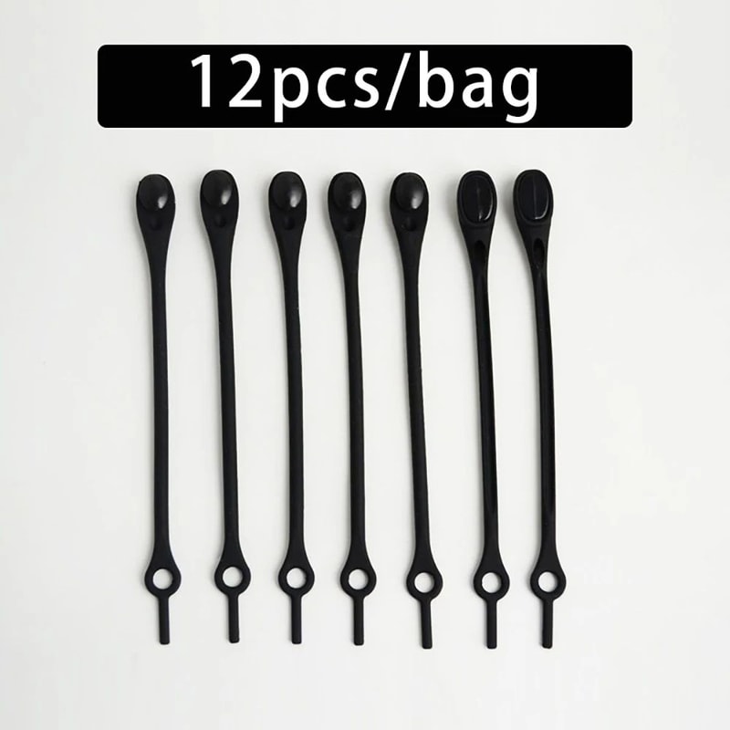 12 PCS NoTie Stretch Silicone Shoelaces 16