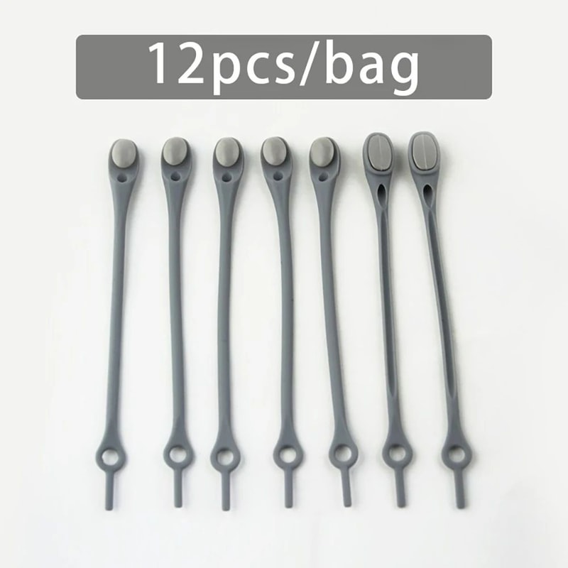 12 PCS NoTie Stretch Silicone Shoelaces 17