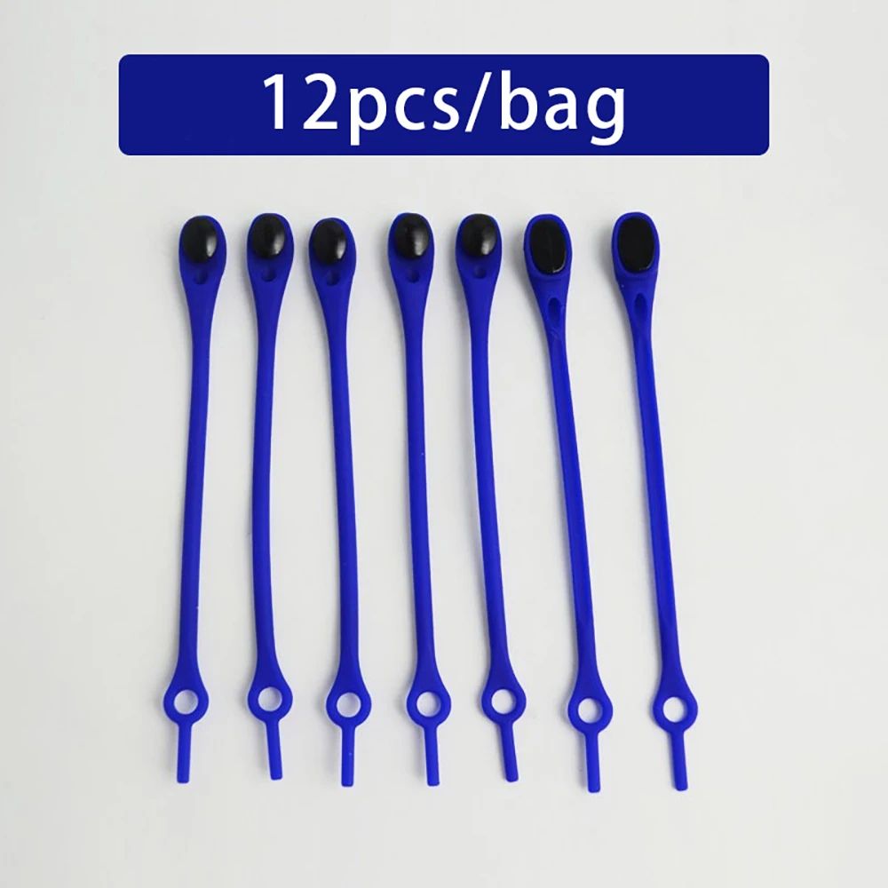 12 PCS NoTie Stretch Silicone Shoelaces 18