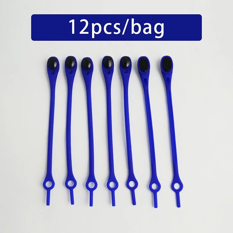 12 PCS NoTie Stretch Silicone Shoelaces 18