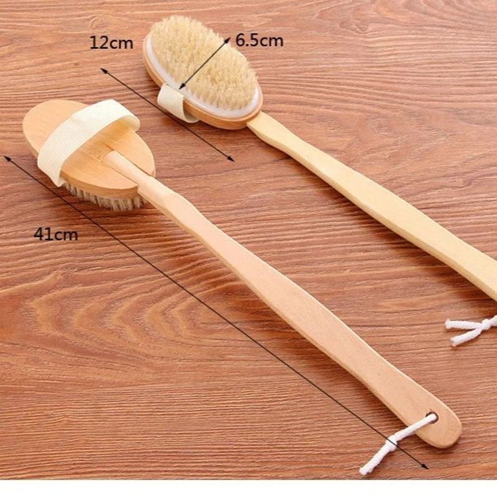 Natural Bristle Back Scrubber Shower Brush 5