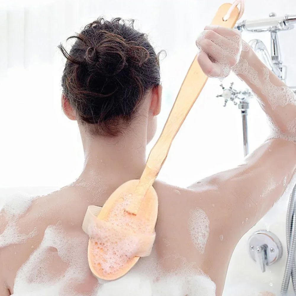 Natural Bristle Back Scrubber Shower Brush 7