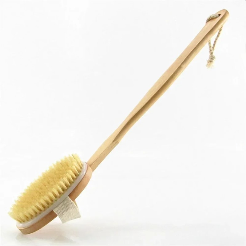 Natural Bristle Back Scrubber Shower Brush 8