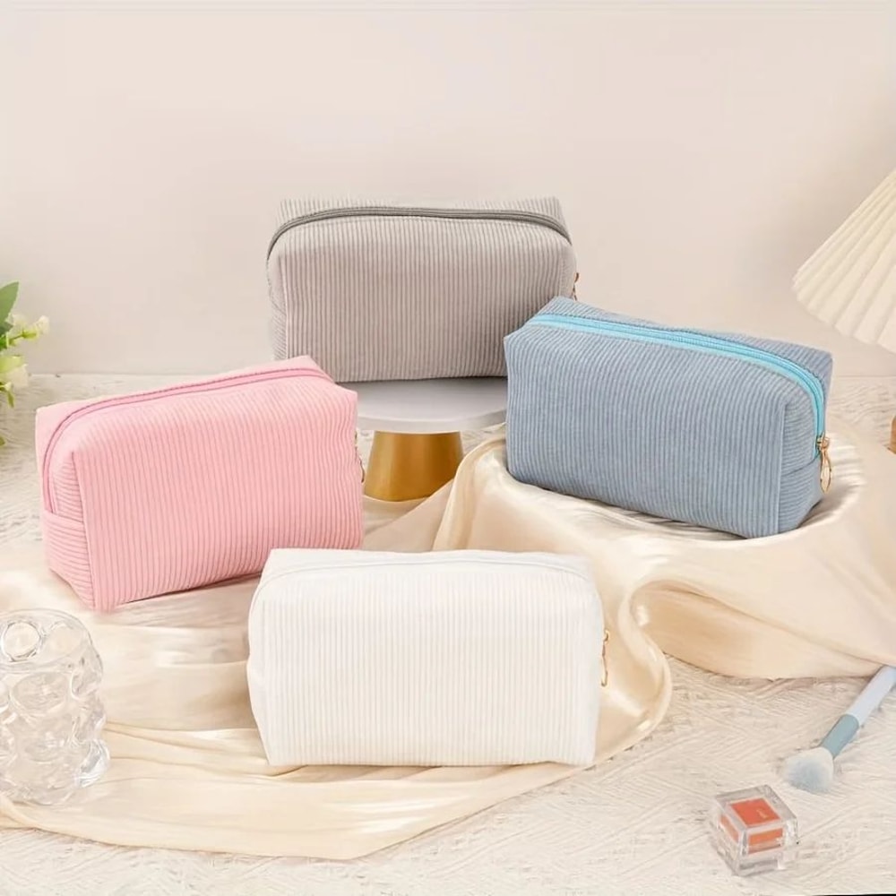 Corduroy Makeup Storage Bag Organizer 1