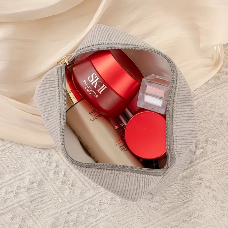 Corduroy Makeup Storage Bag Organizer 3