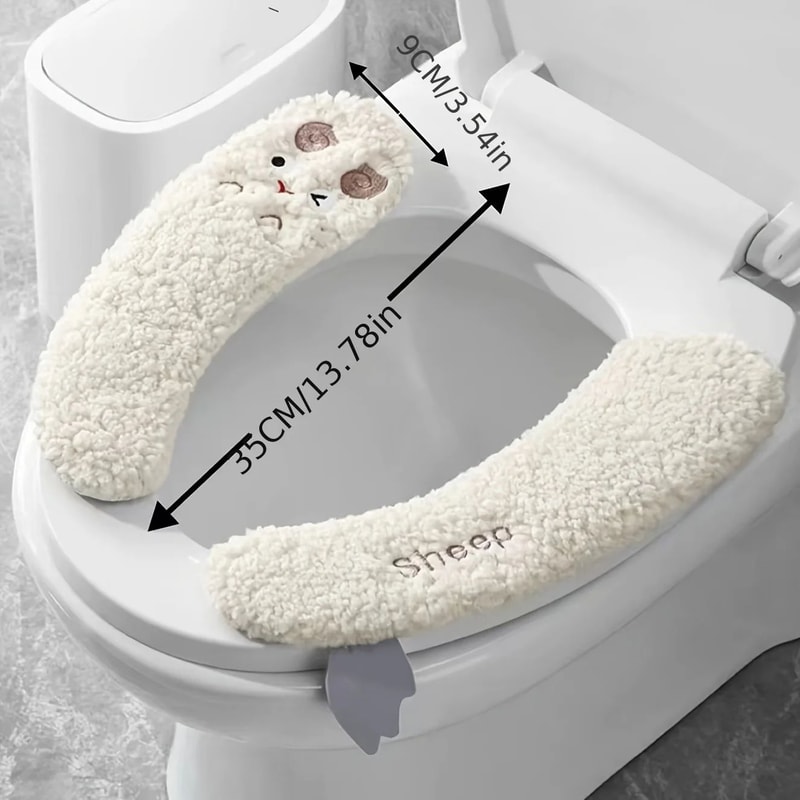 Plush Toilet Seat Cover Pair 1