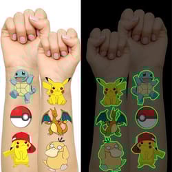 glow pokemon tattoo stickers