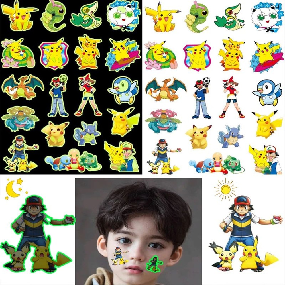 Glow Pokemon Tattoo Stickers 1