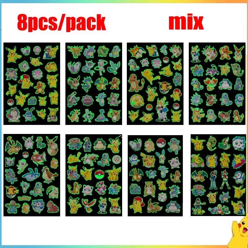 Glow Pokemon Tattoo Stickers 2