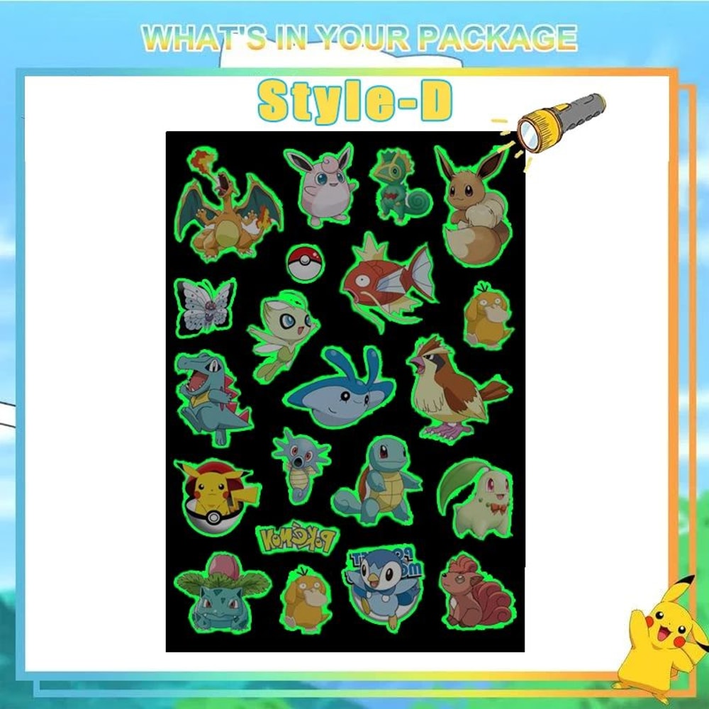 Glow Pokemon Tattoo Stickers 10