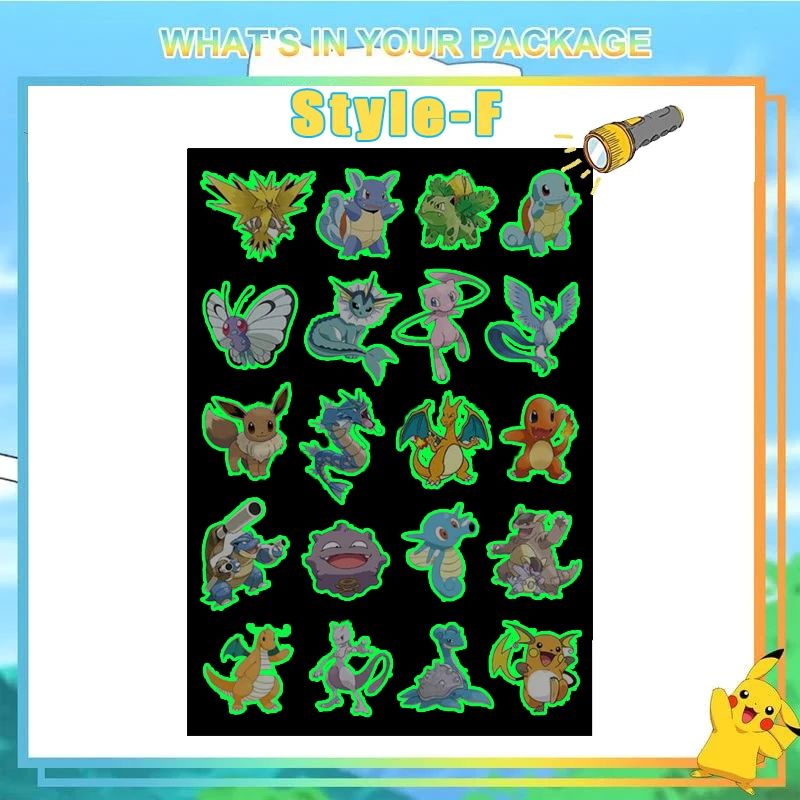 Glow Pokemon Tattoo Stickers 12