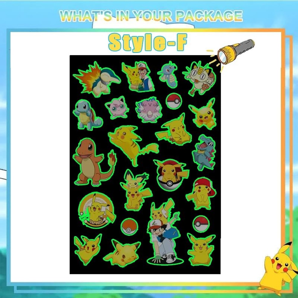 Glow Pokemon Tattoo Stickers 13