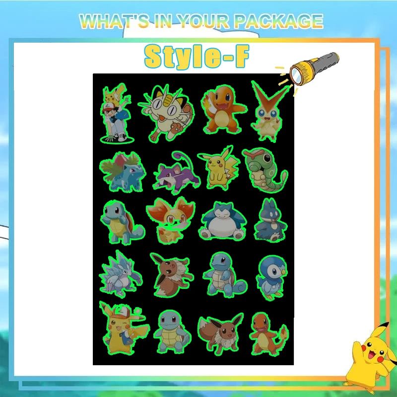 Glow Pokemon Tattoo Stickers 14