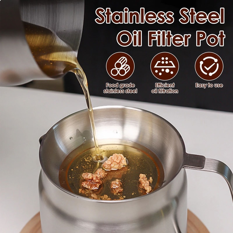 Stainless Steel Oil Strainer Pot 7