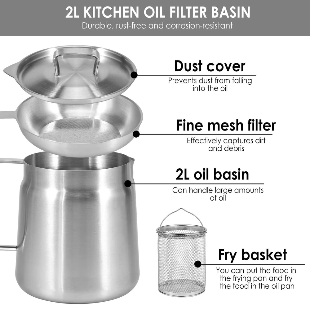 Stainless Steel Oil Strainer Pot 10