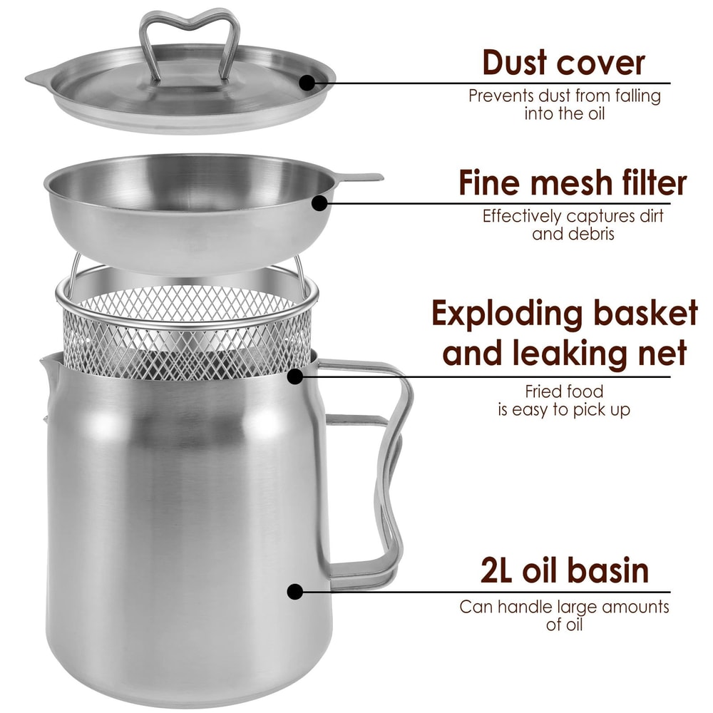 Stainless Steel Oil Strainer Pot 14