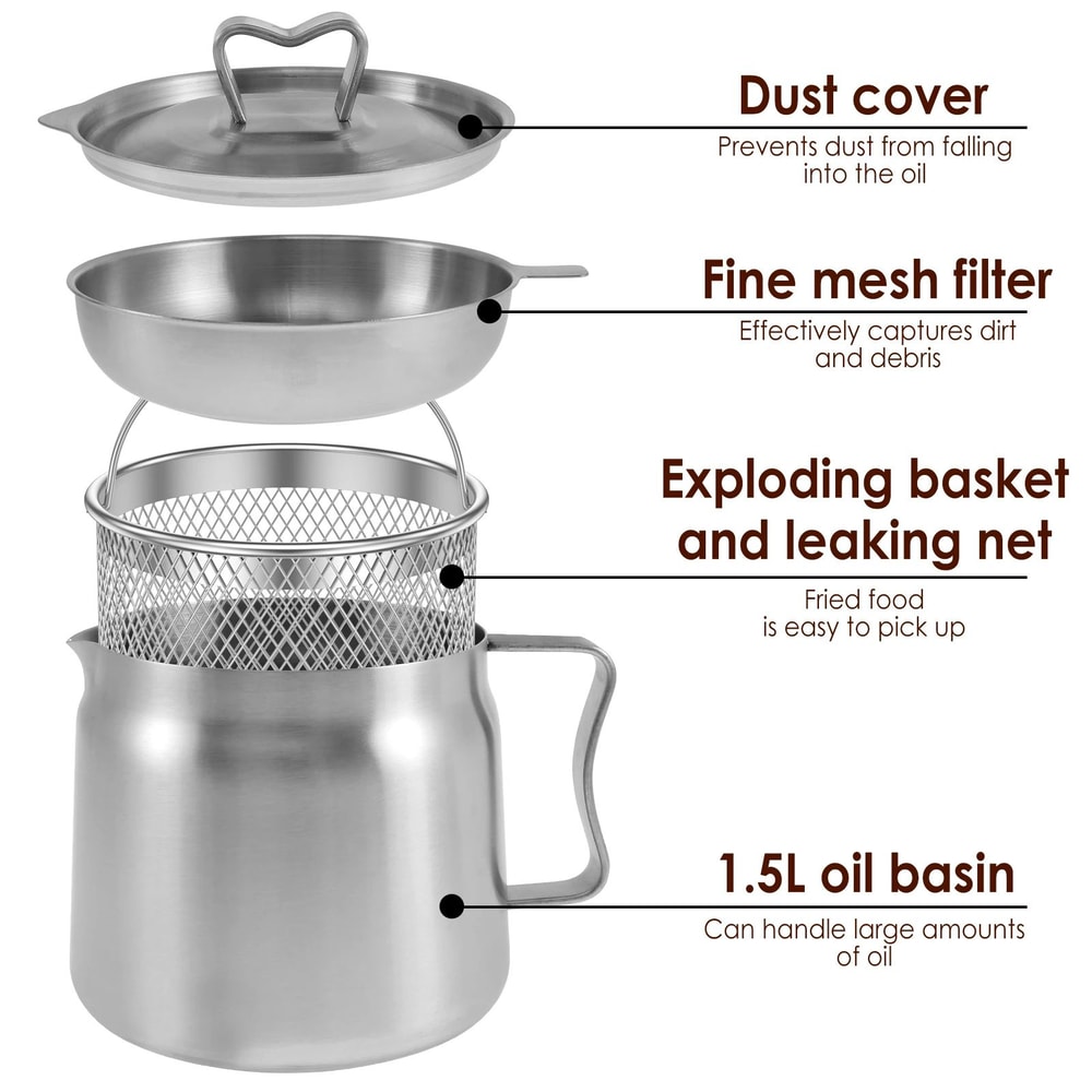 Stainless Steel Oil Strainer Pot 15