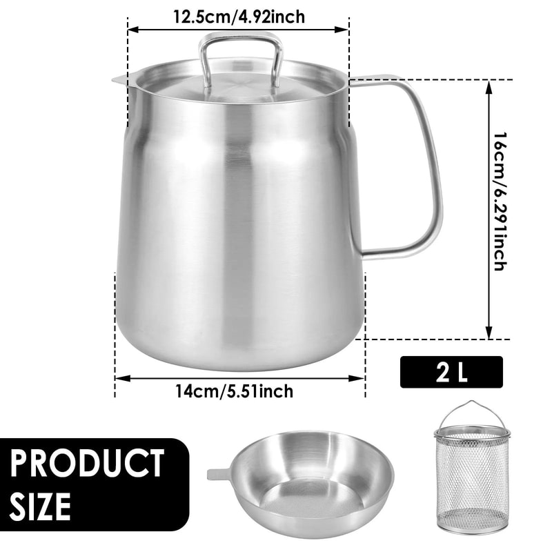 Stainless Steel Oil Strainer Pot 17
