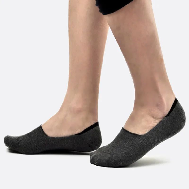 Men Bamboo No Show Non Slip Socks 1