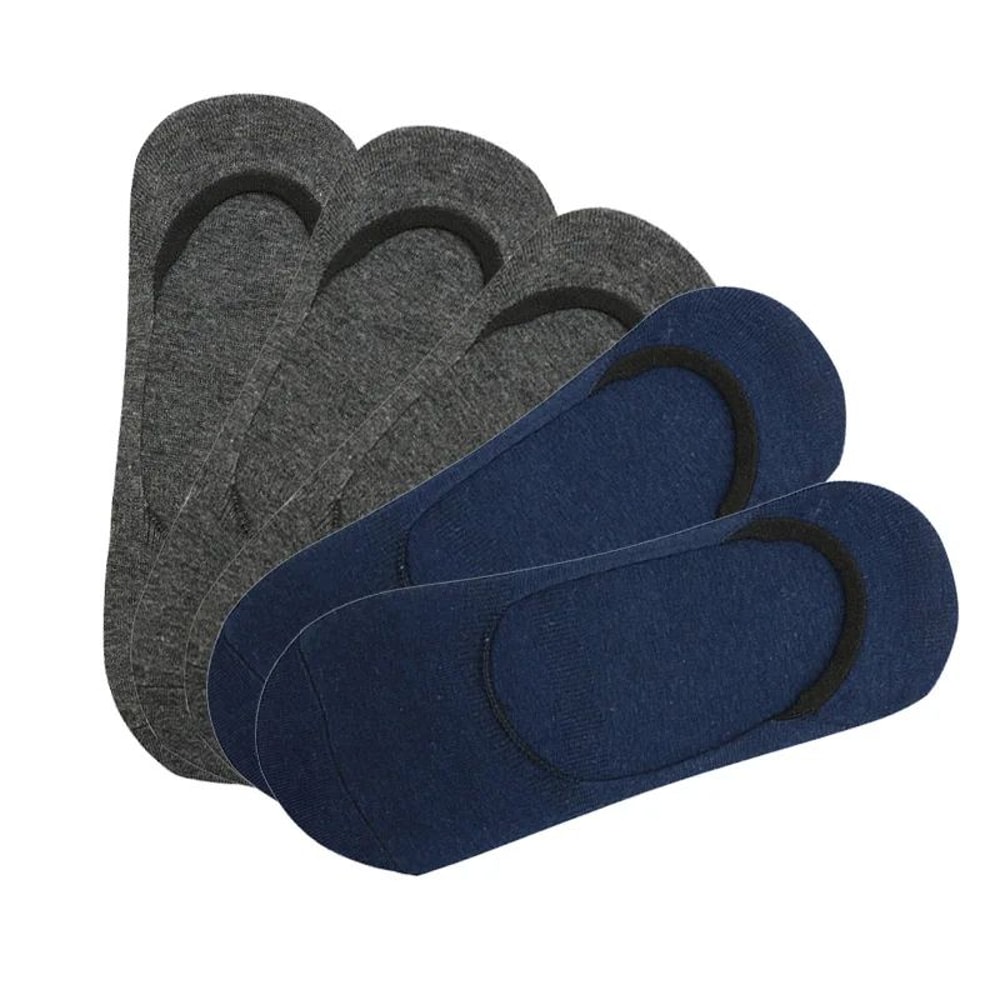 Men Bamboo No Show Non Slip Socks 9