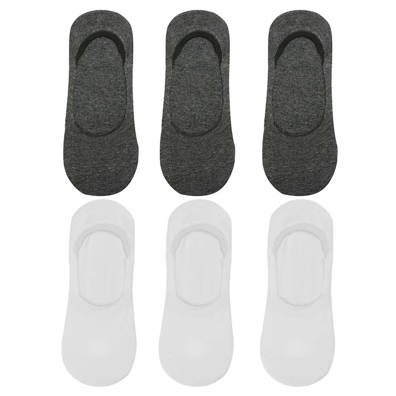 Men Bamboo No Show Non Slip Socks 15