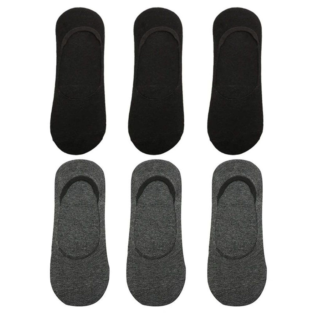 Men Bamboo No Show Non Slip Socks 19