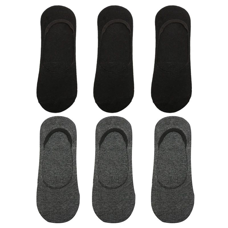 Men Bamboo No Show Non Slip Socks 19