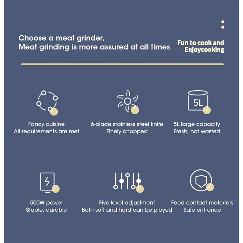 5L Electric Food Chopper Grinder 7