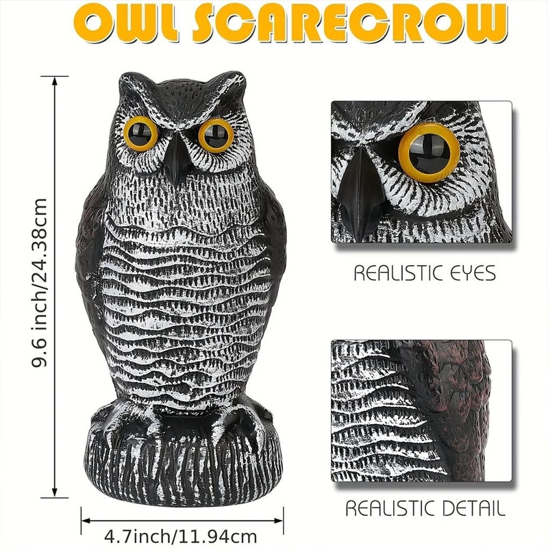 Solar Owl Bird Scare Decoy 0