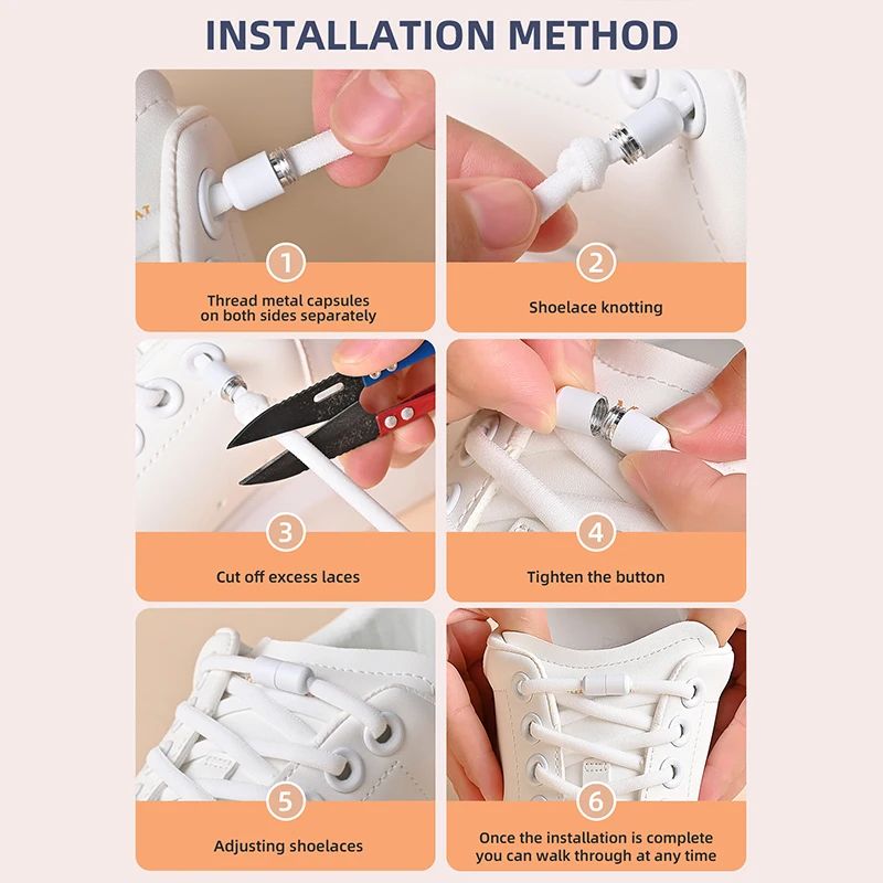 Elastic No Tie Shoelaces With Metal Lock 4