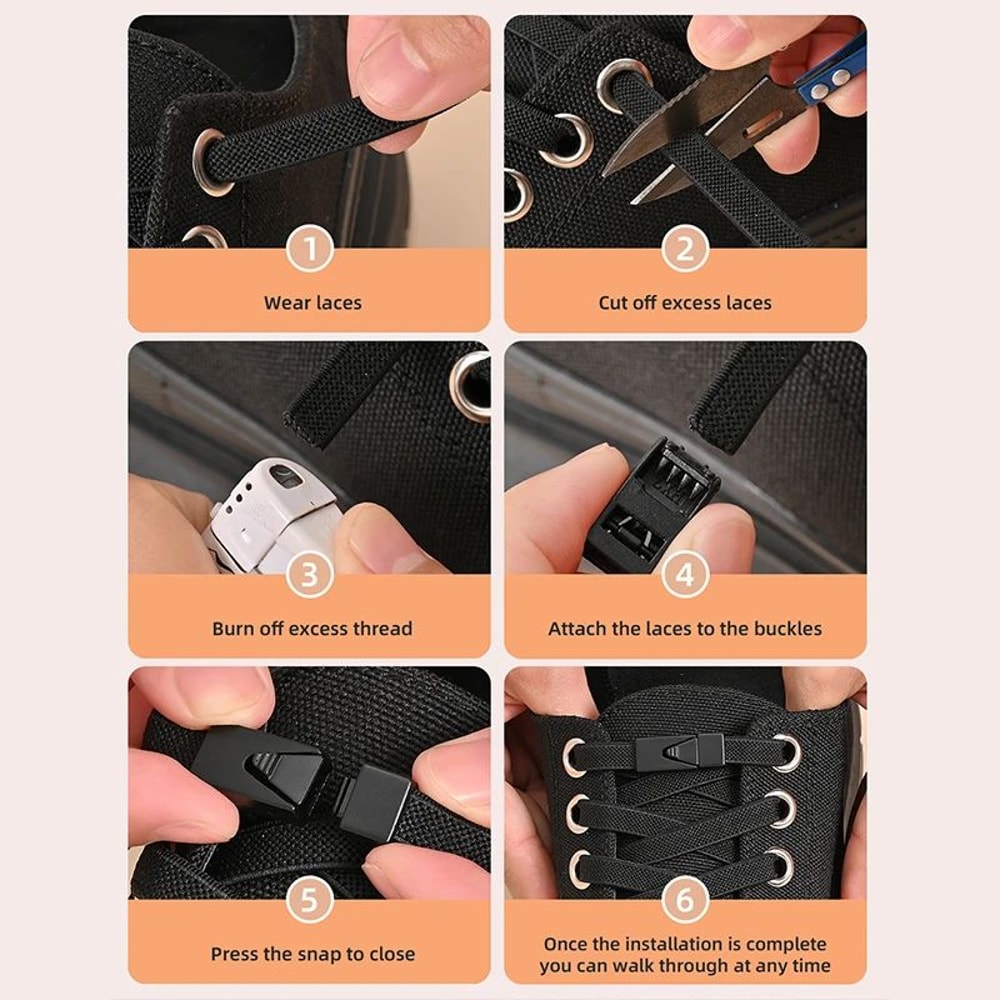 Press Lock No Tie Elastic Shoelaces 3