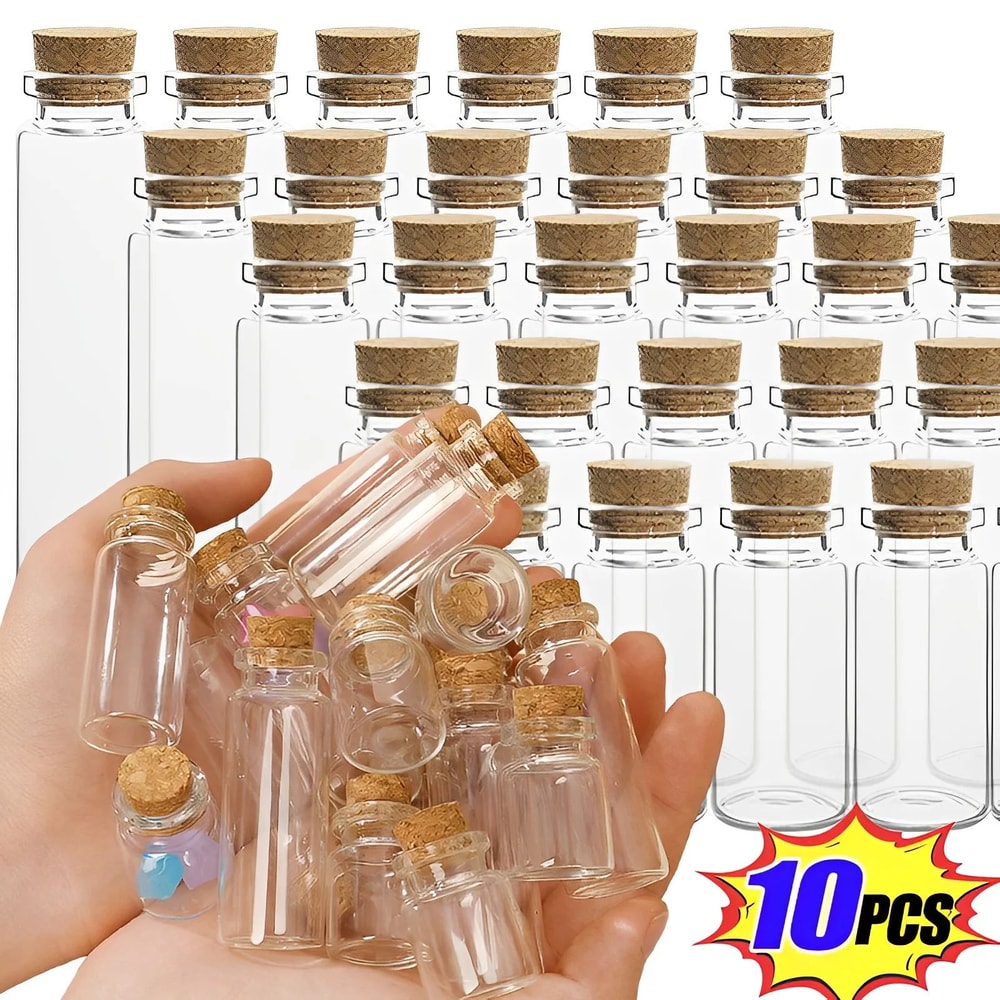 Mini Glass Vials With Cork Stoppers 0