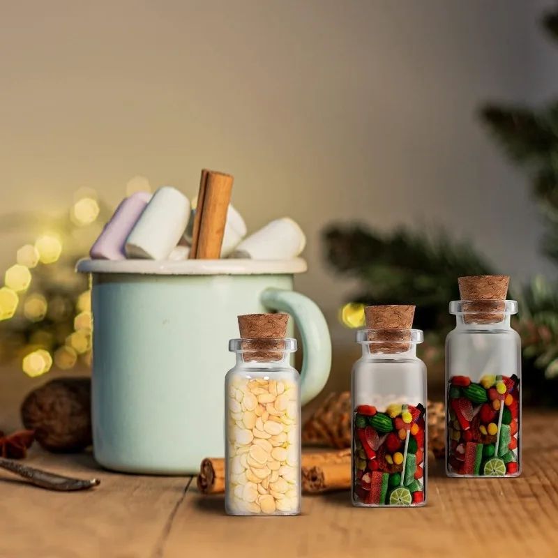 Mini Glass Vials With Cork Stoppers 2