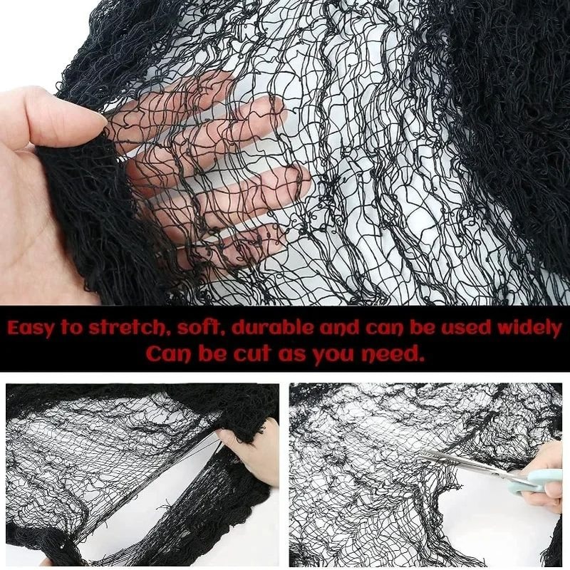 Halloween Black Gauze Horror Decor 4