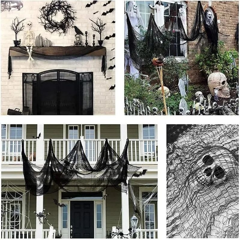 Halloween Black Gauze Horror Decor 5